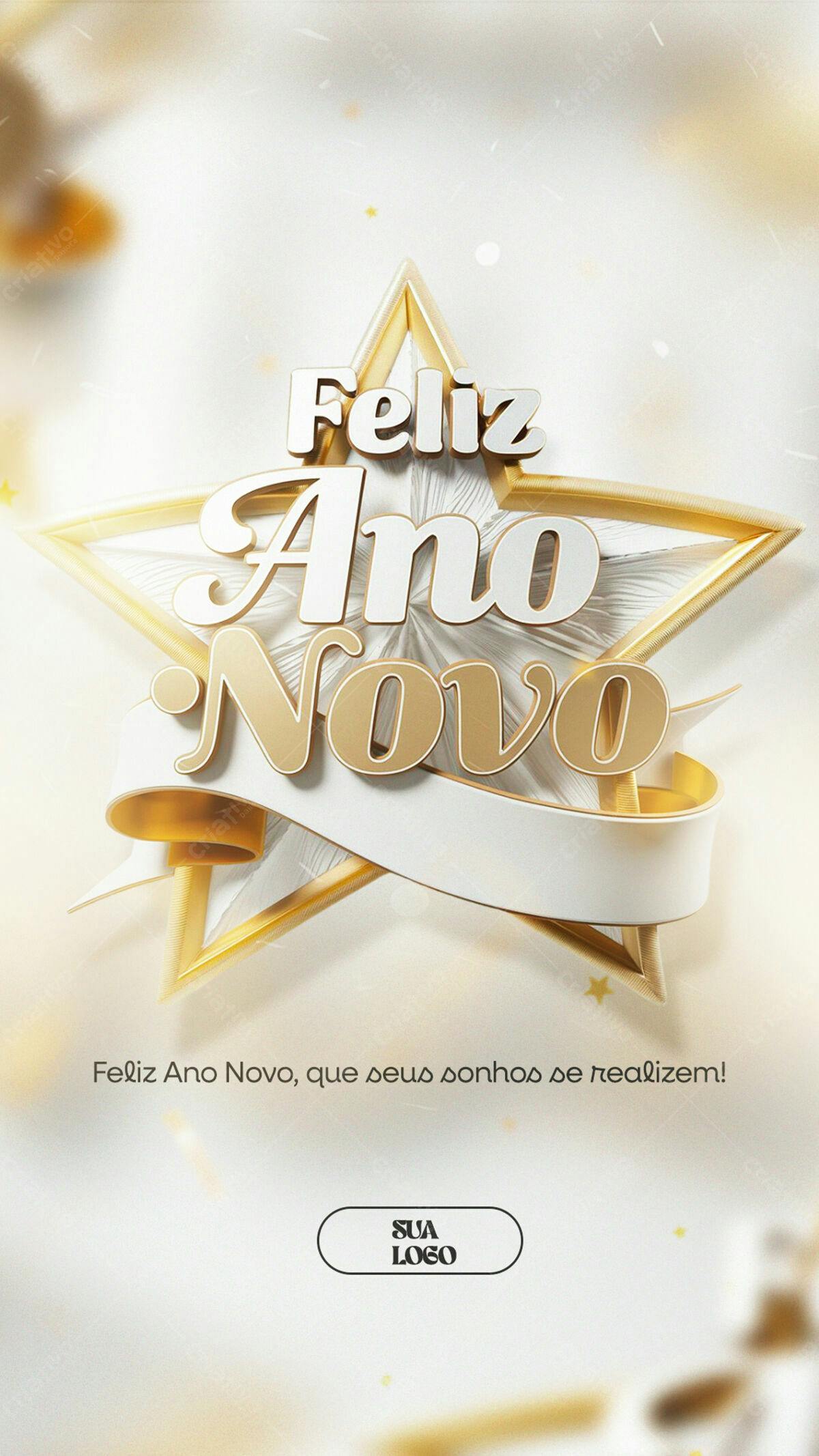 Post para Feliz Ano Novo PSD Editável