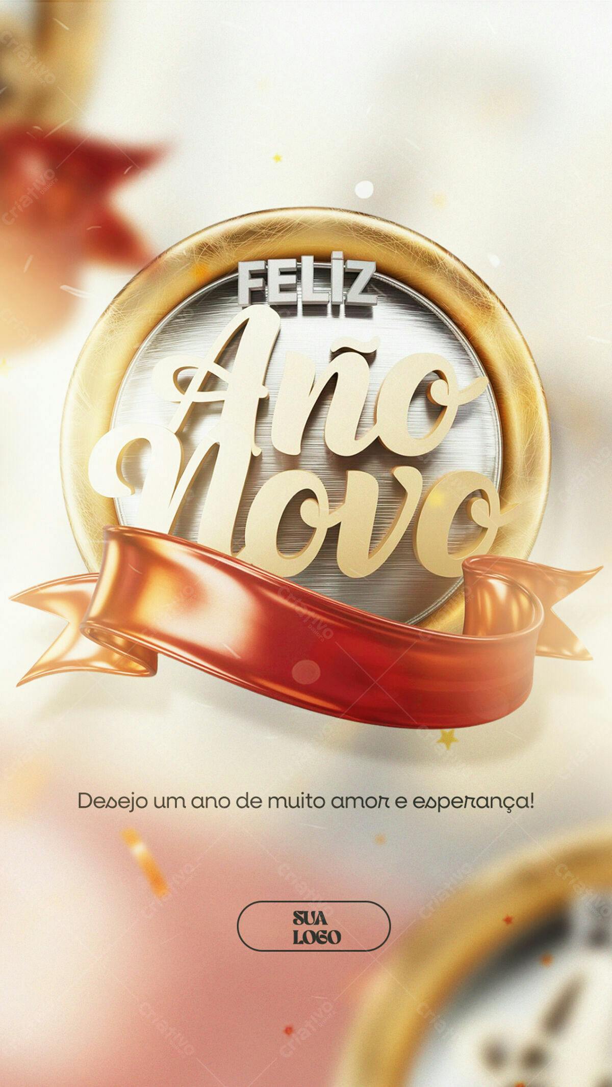 Flyer Feliz Ano Novo PSD Editável