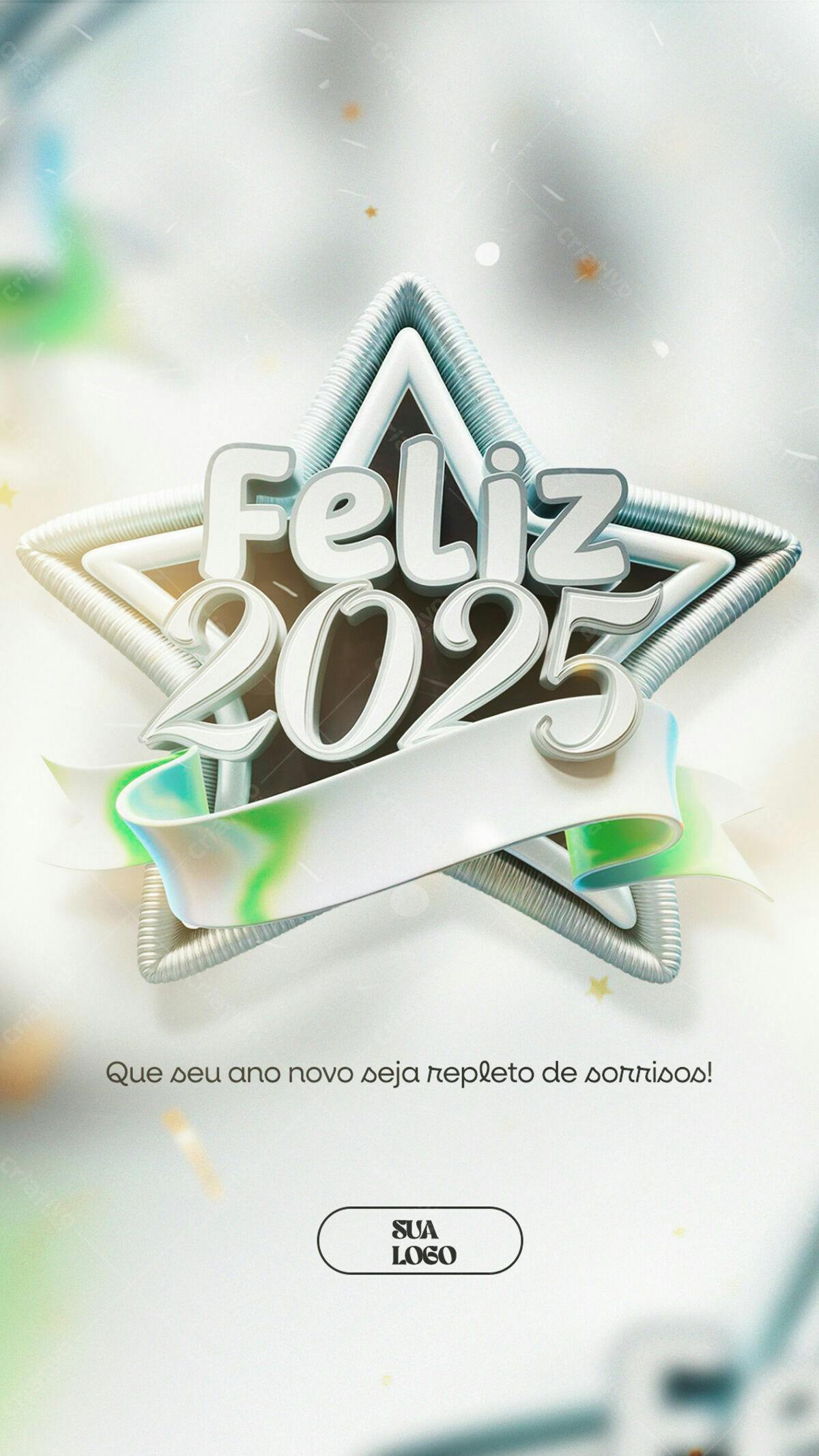 Flyer Feliz Ano Novo 2025 PSD Editável