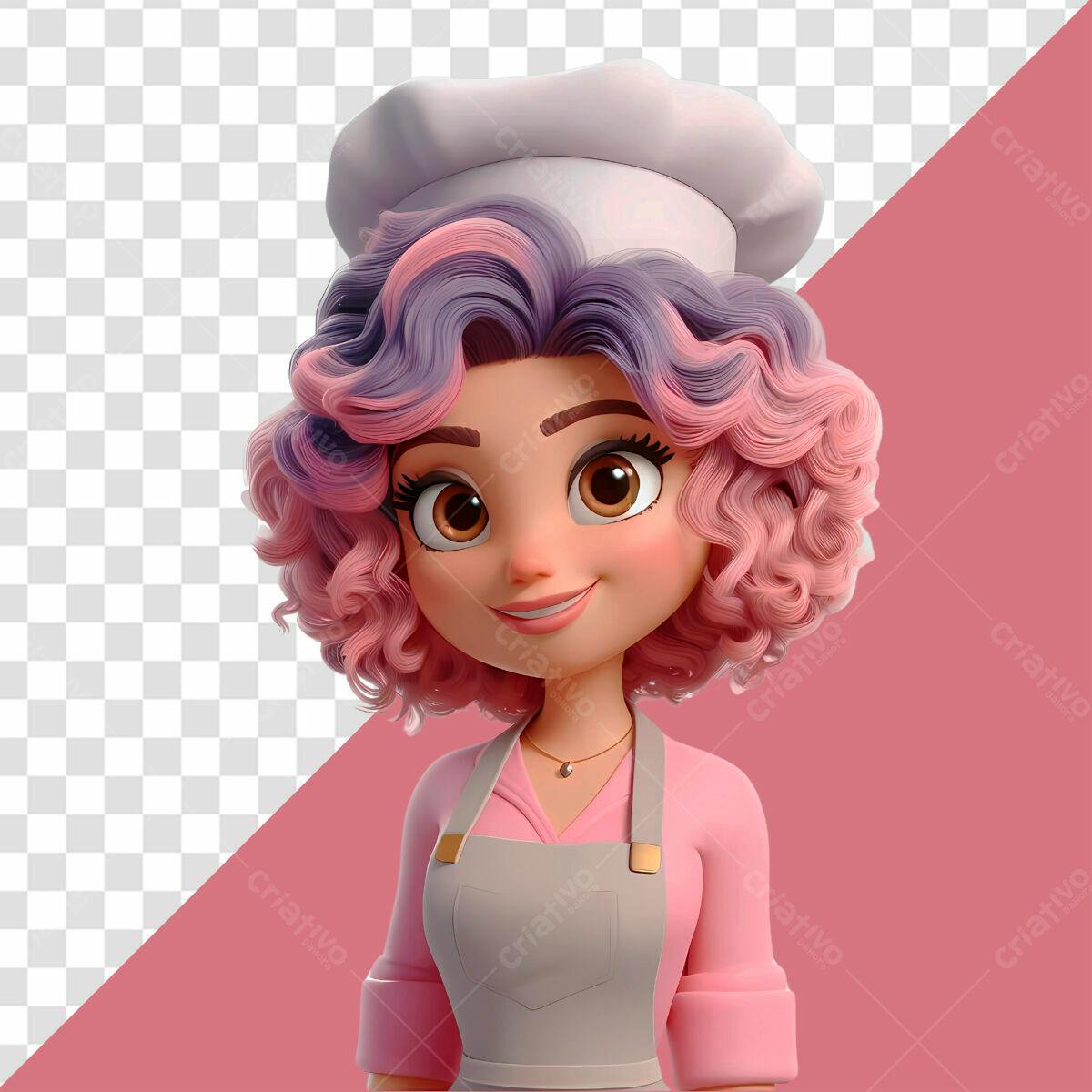 Chef de Confeitaria Cartoon PSD Editável
