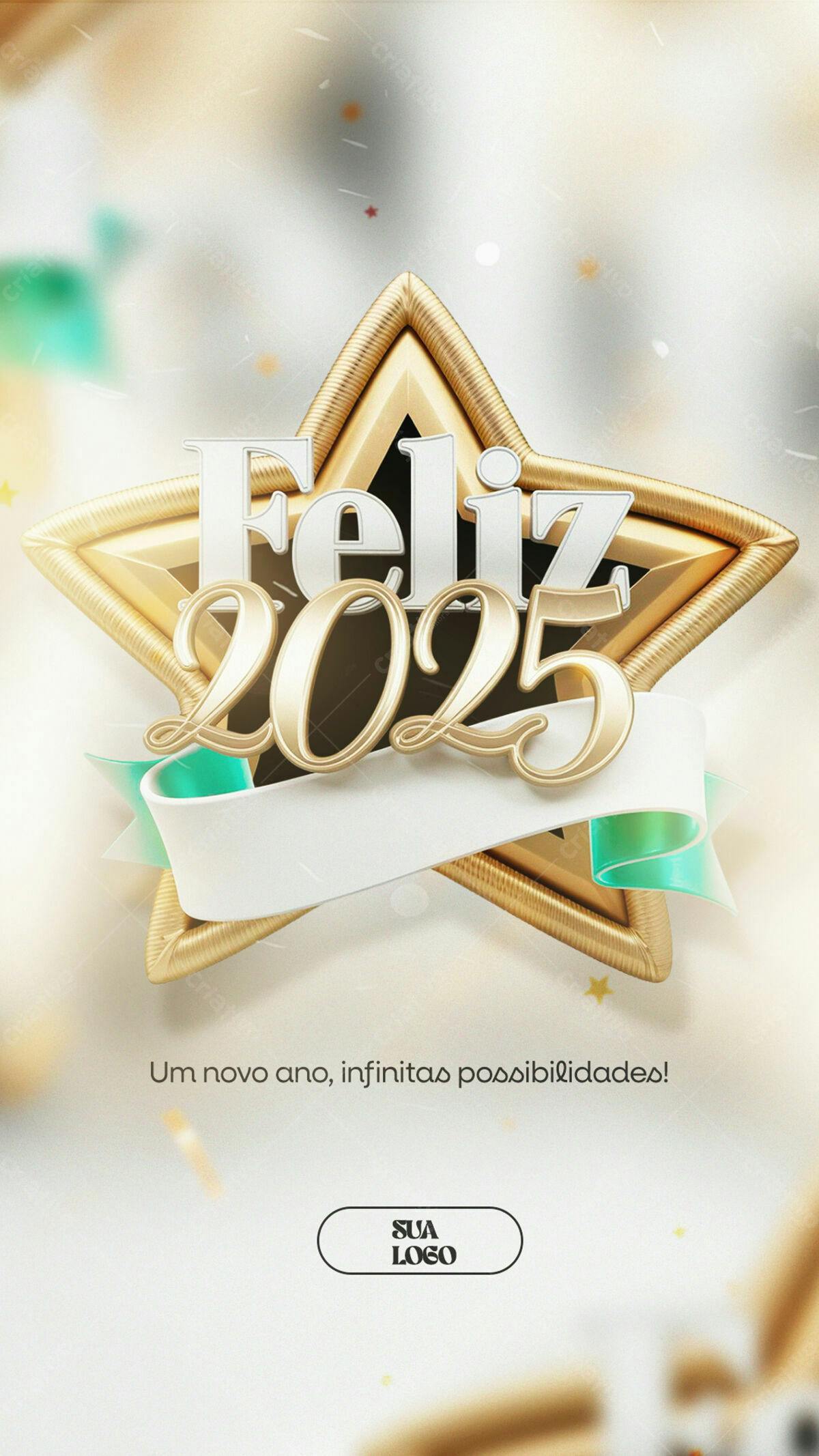 Post para Ano Novo 2025 PSD Editável
