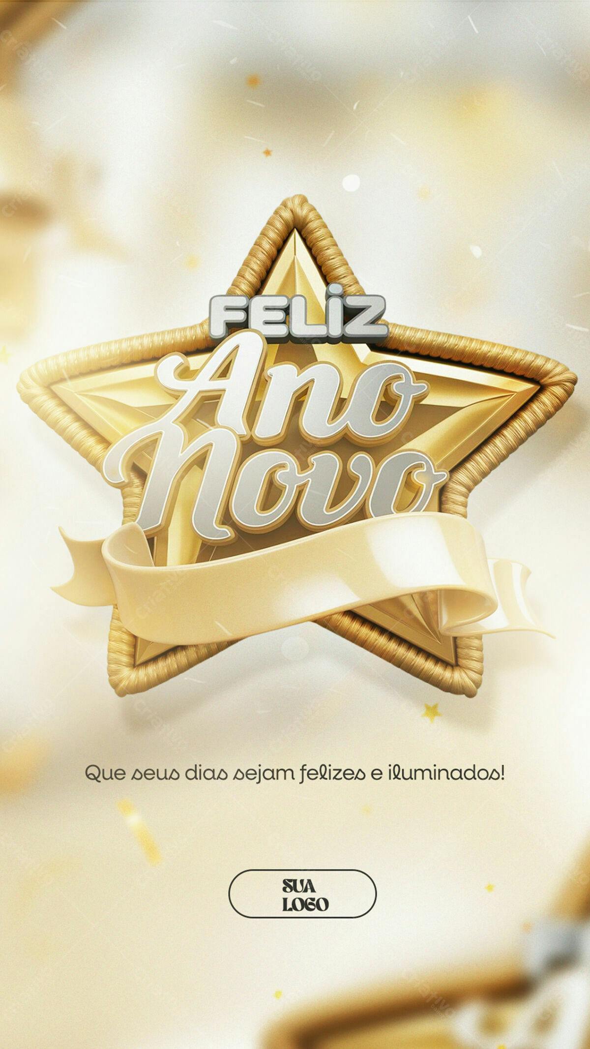 Flyer Feliz Ano Novo PSD Editável
