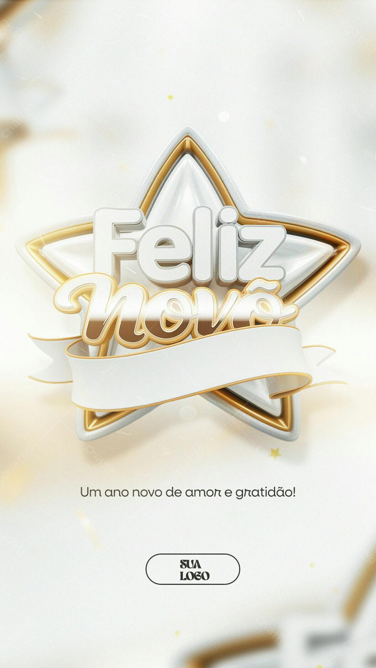 Post para Feliz Ano Novo PSD Editável