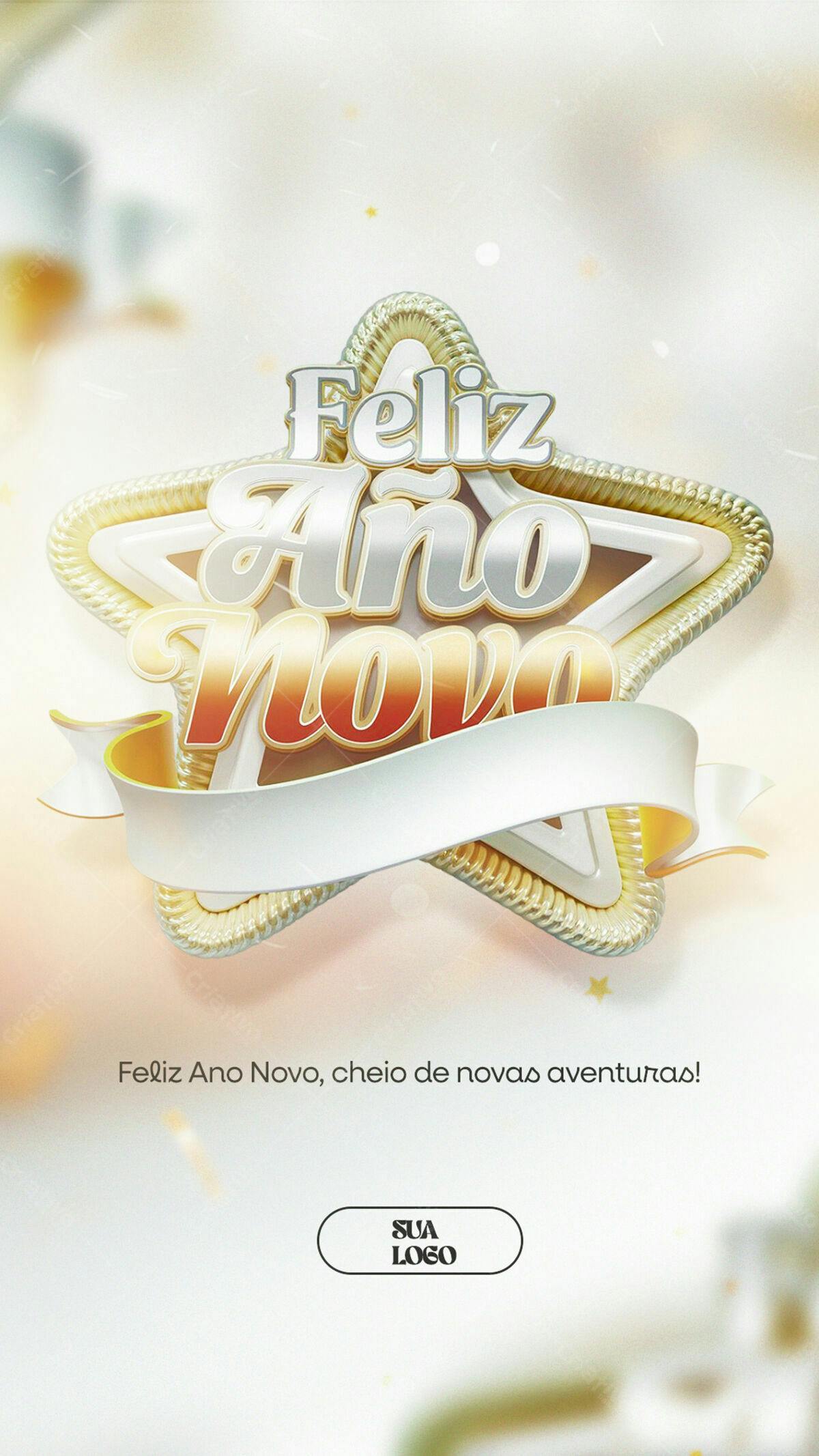 Flyer Feliz Ano Novo PSD Editável