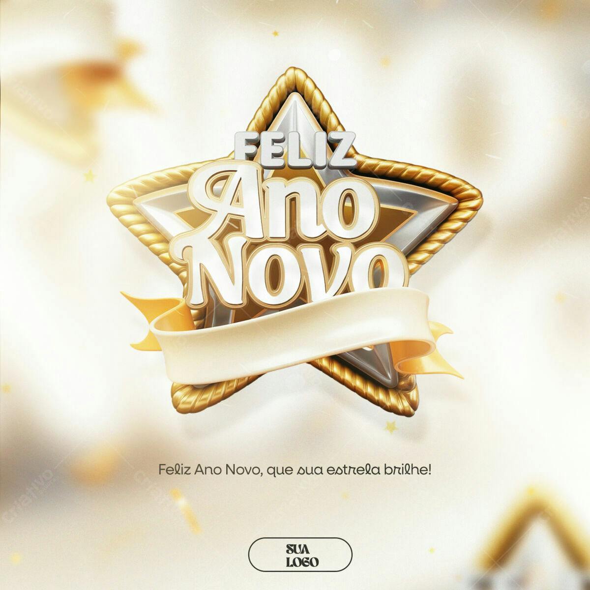 Postagem Feliz Ano Novo PSD Editável