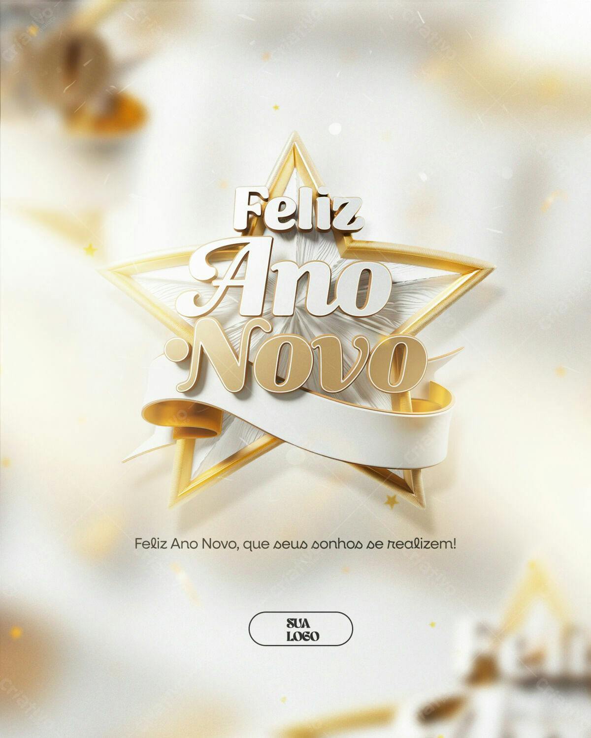 Postagem Feliz Ano Novo PSD Editável