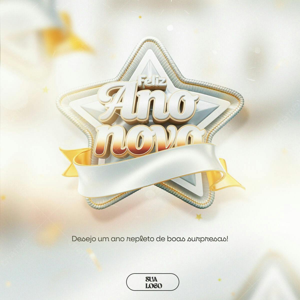 Feliz Ano Novo! Arte para Postagem em Redes Sociais PSD