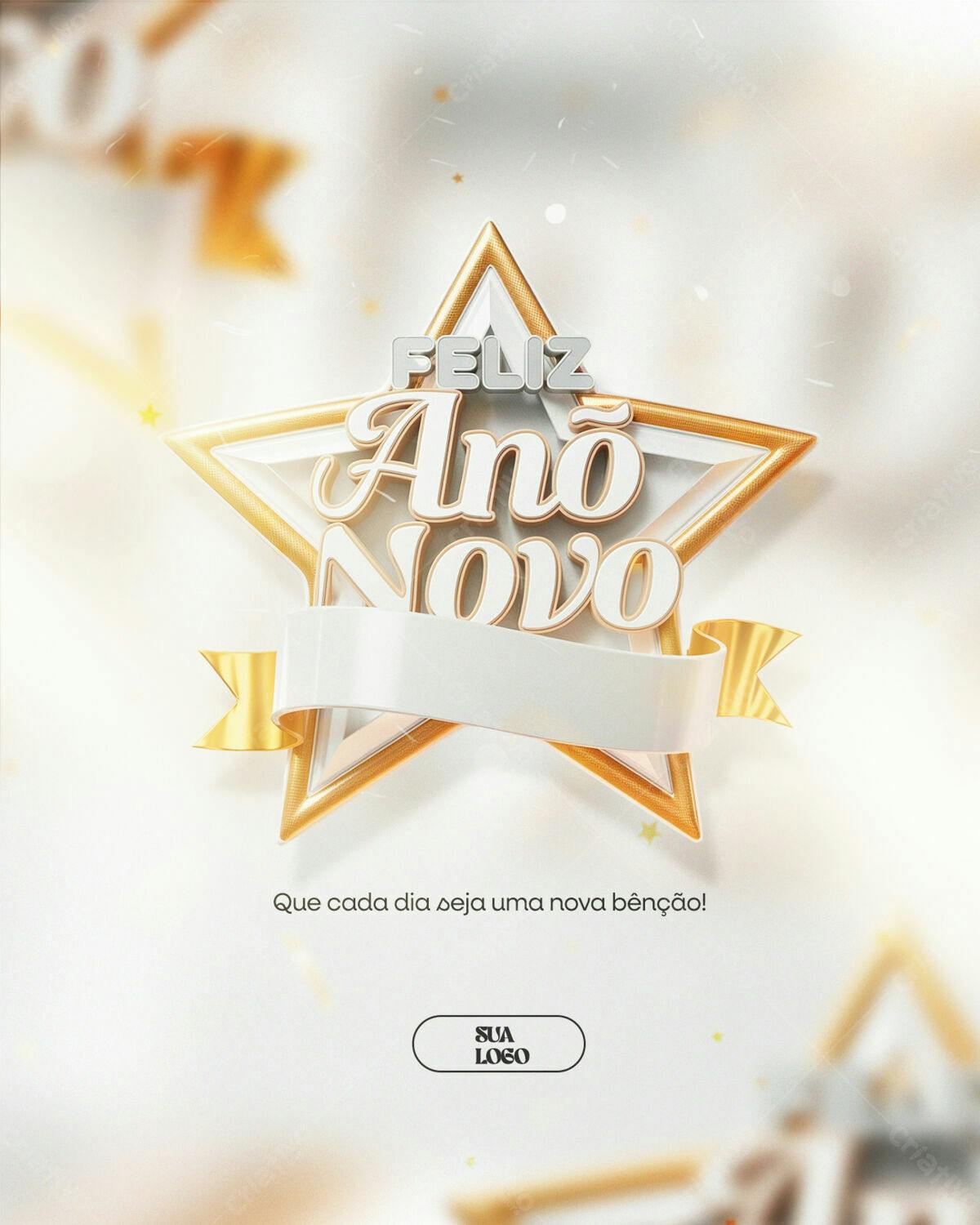 Flyer Feliz Ano Novo PSD Editável