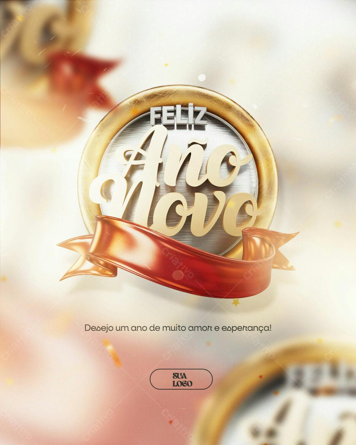 Flyer Feliz Ano Novo PSD Editável