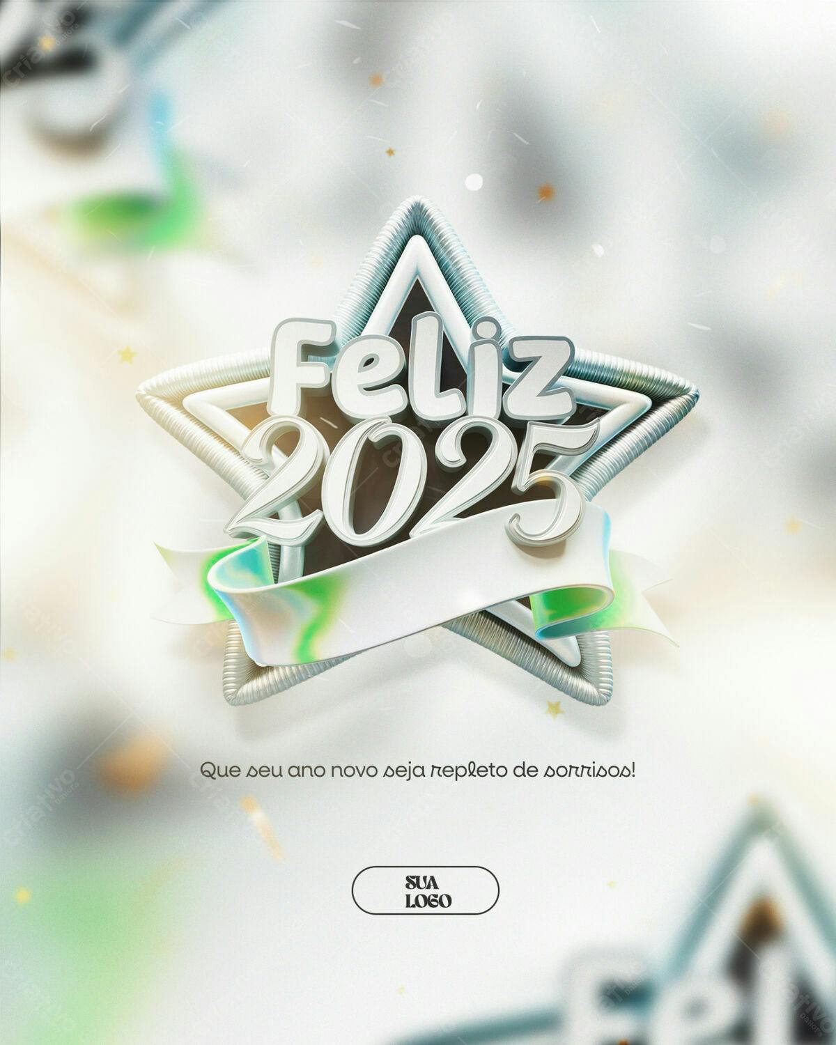 Flyer Feliz Ano Novo 2025 PSD Editável