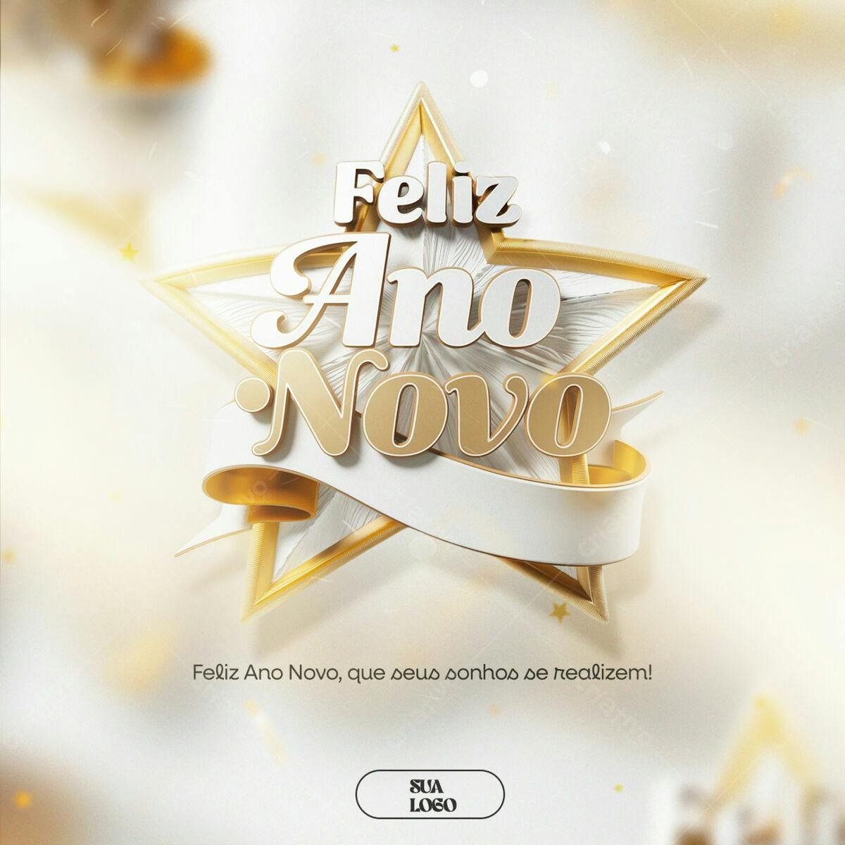 Postagem de Feliz Ano Novo PSD Editável
