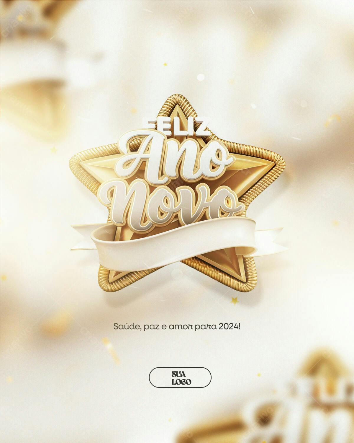 Flyer Feliz Ano Novo PSD Editável