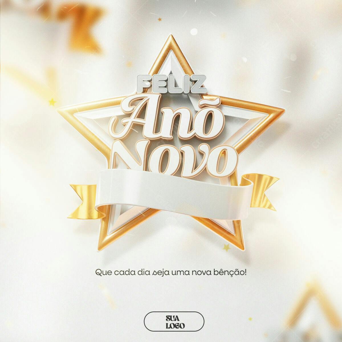 Postagem Feliz Ano Novo PSD Editável