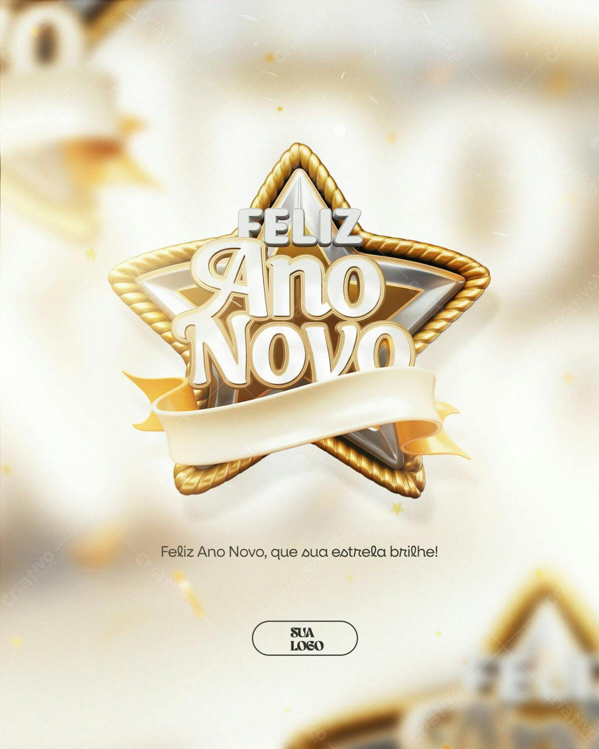 Flyer Feliz Ano Novo PSD Editável