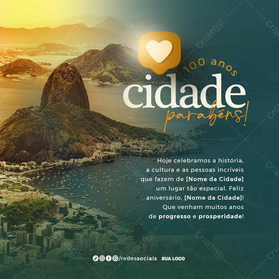 Flyer Aniversário Cidade PSD Editável