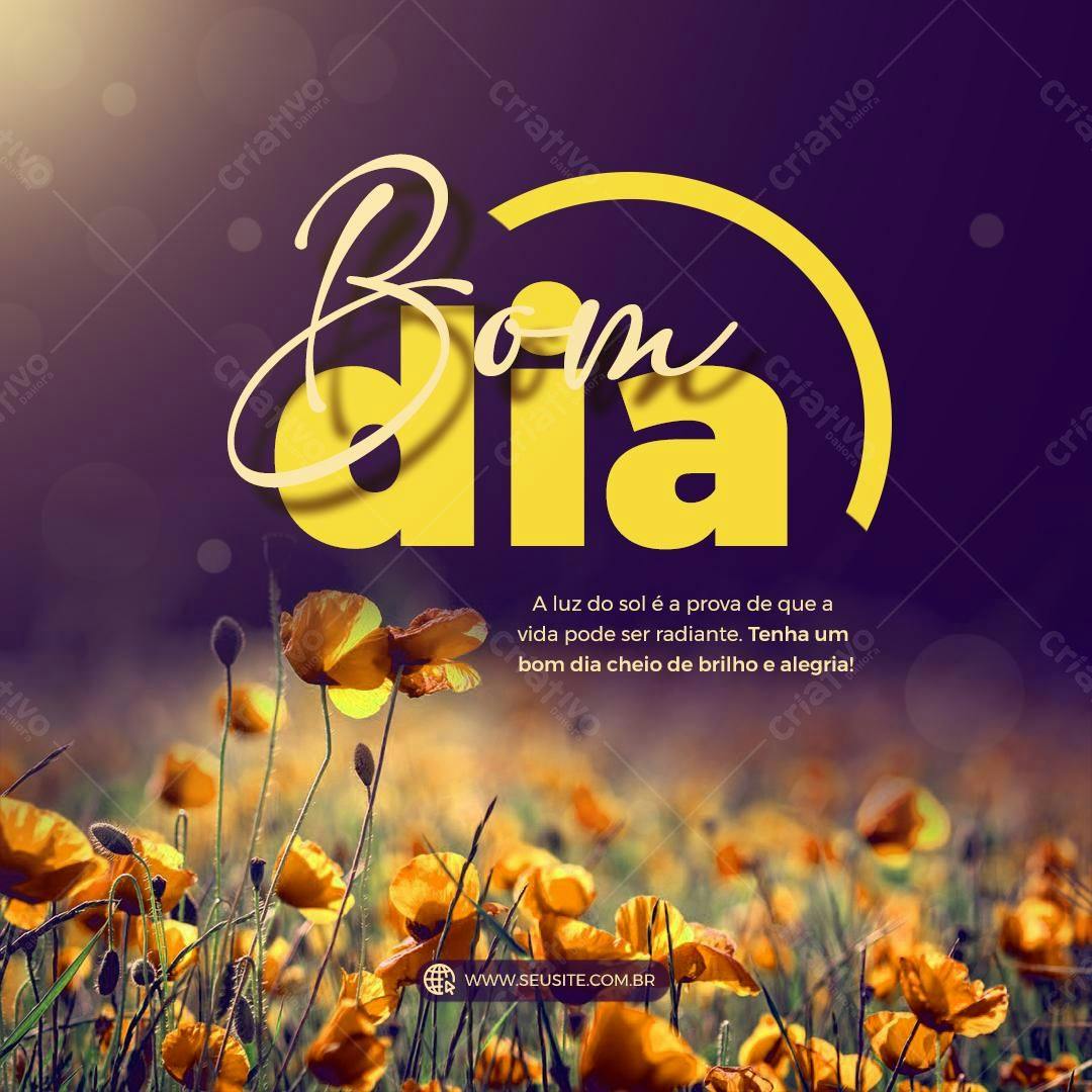 Postagem Boas Vindas com Flores PSD Editável