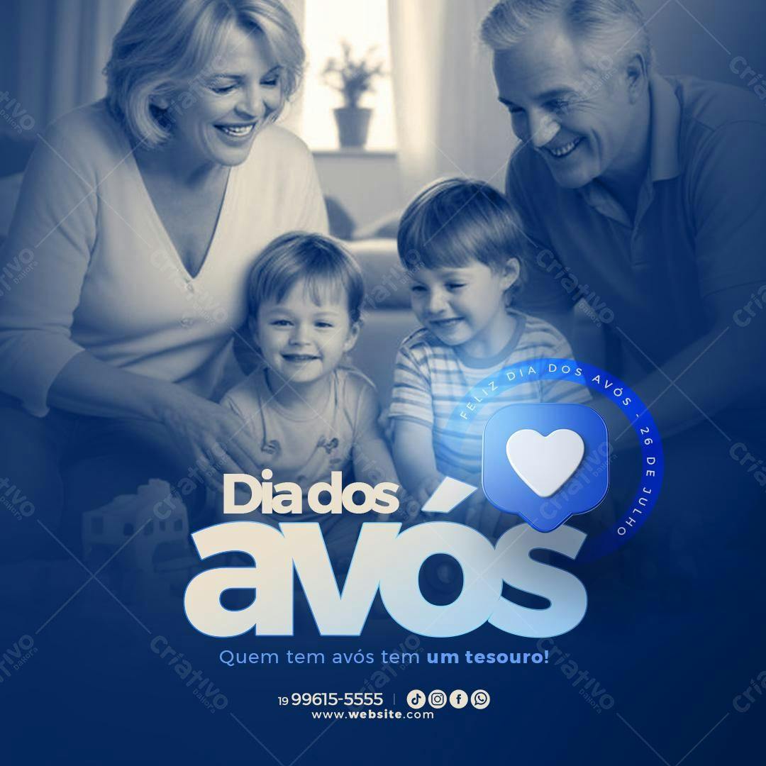 Post para Dia dos Avós PSD Editável