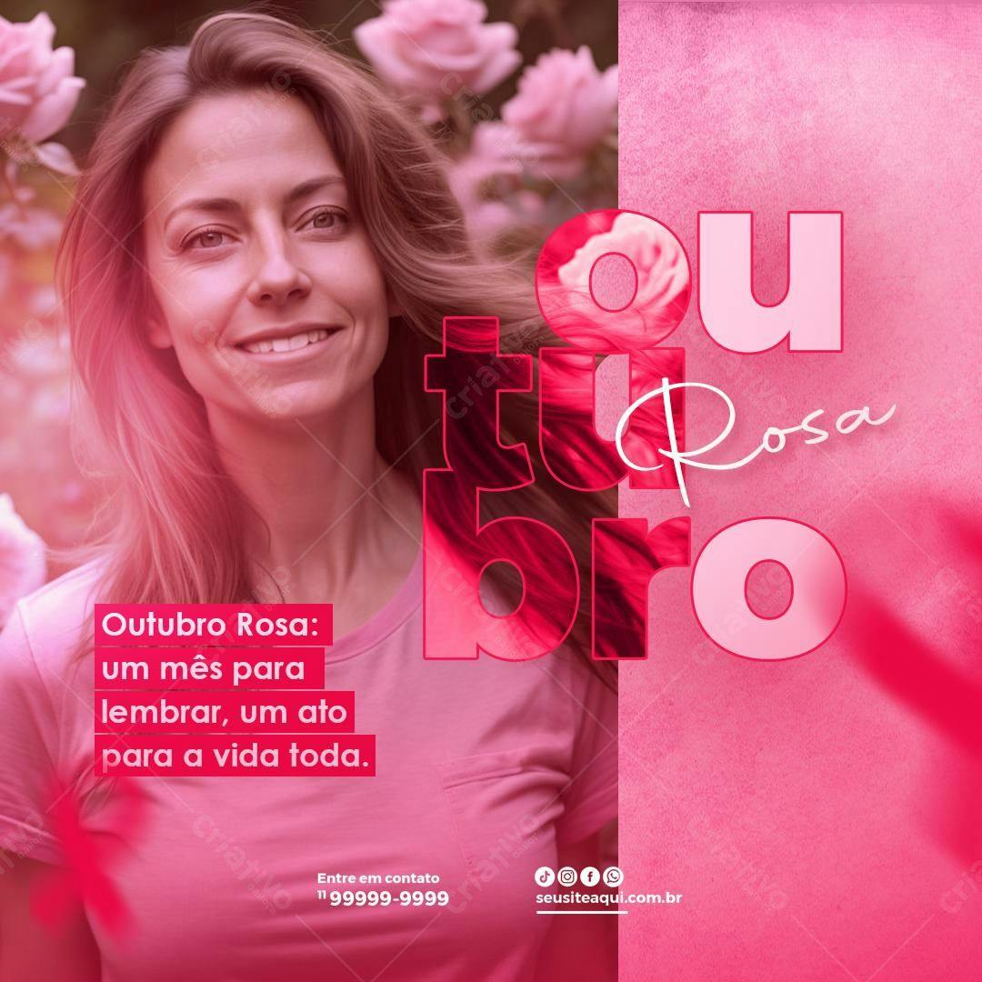 Postagem Outubro Rosa PSD Editável
