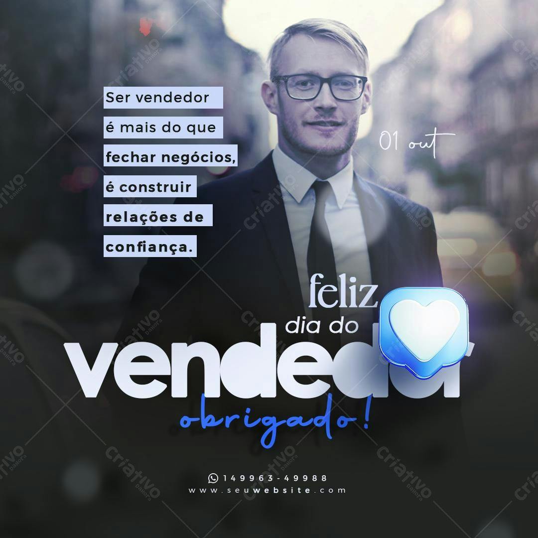 Postagem Dia do Vendedor PSD Editável