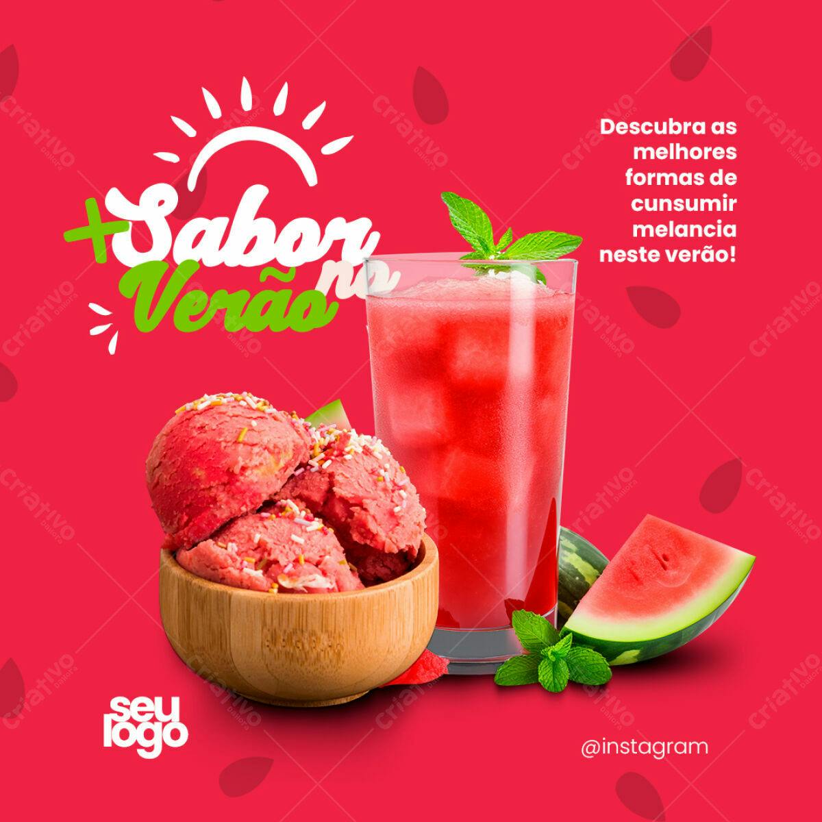 Flyer Verão Melancia PSD Editável