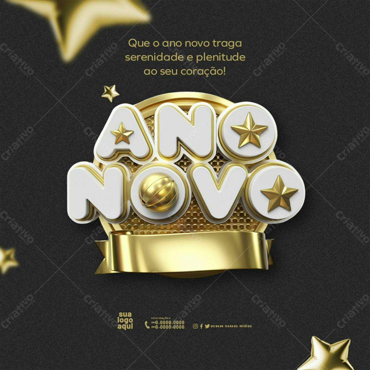 Flyer para Ano Novo PSD Editável