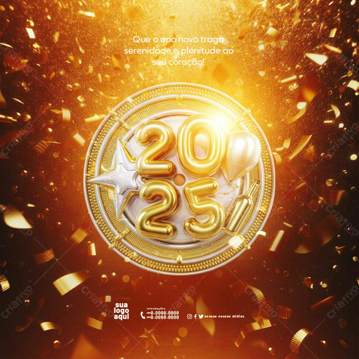 Flyer Ano Novo 2025 PSD Editável