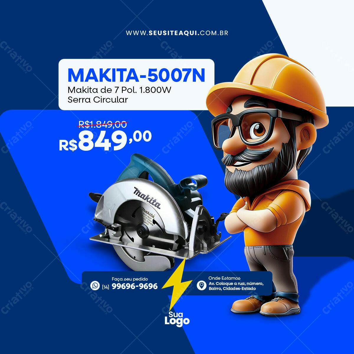 Post Promocional Makita PSD Editável