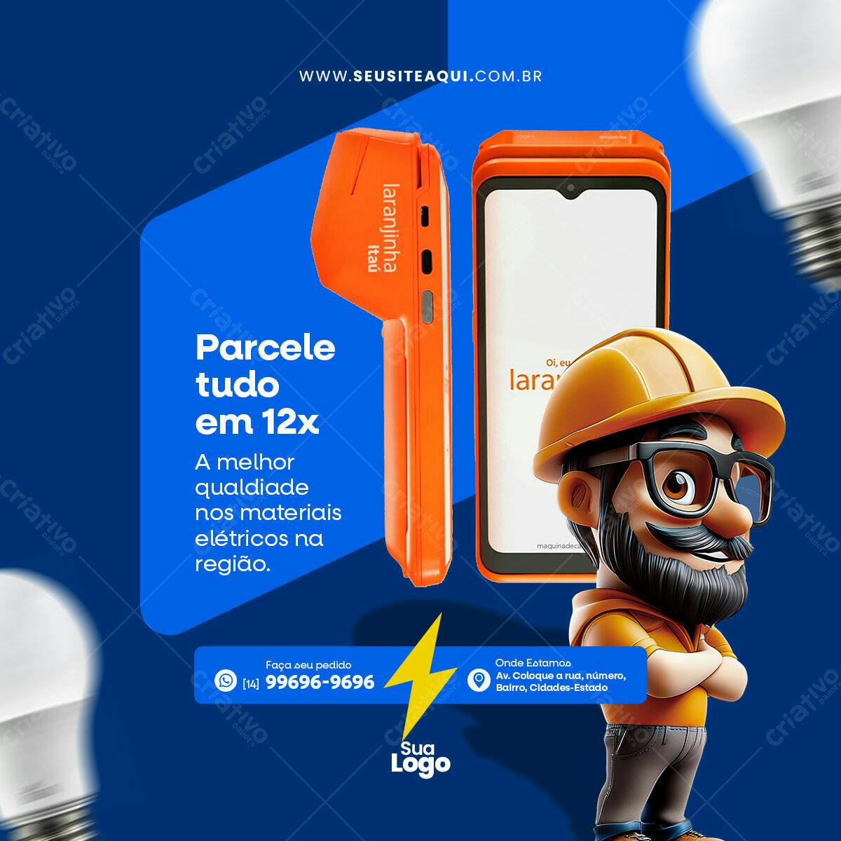 Postagem Redes Sociais Material Elétrico PSD Editável