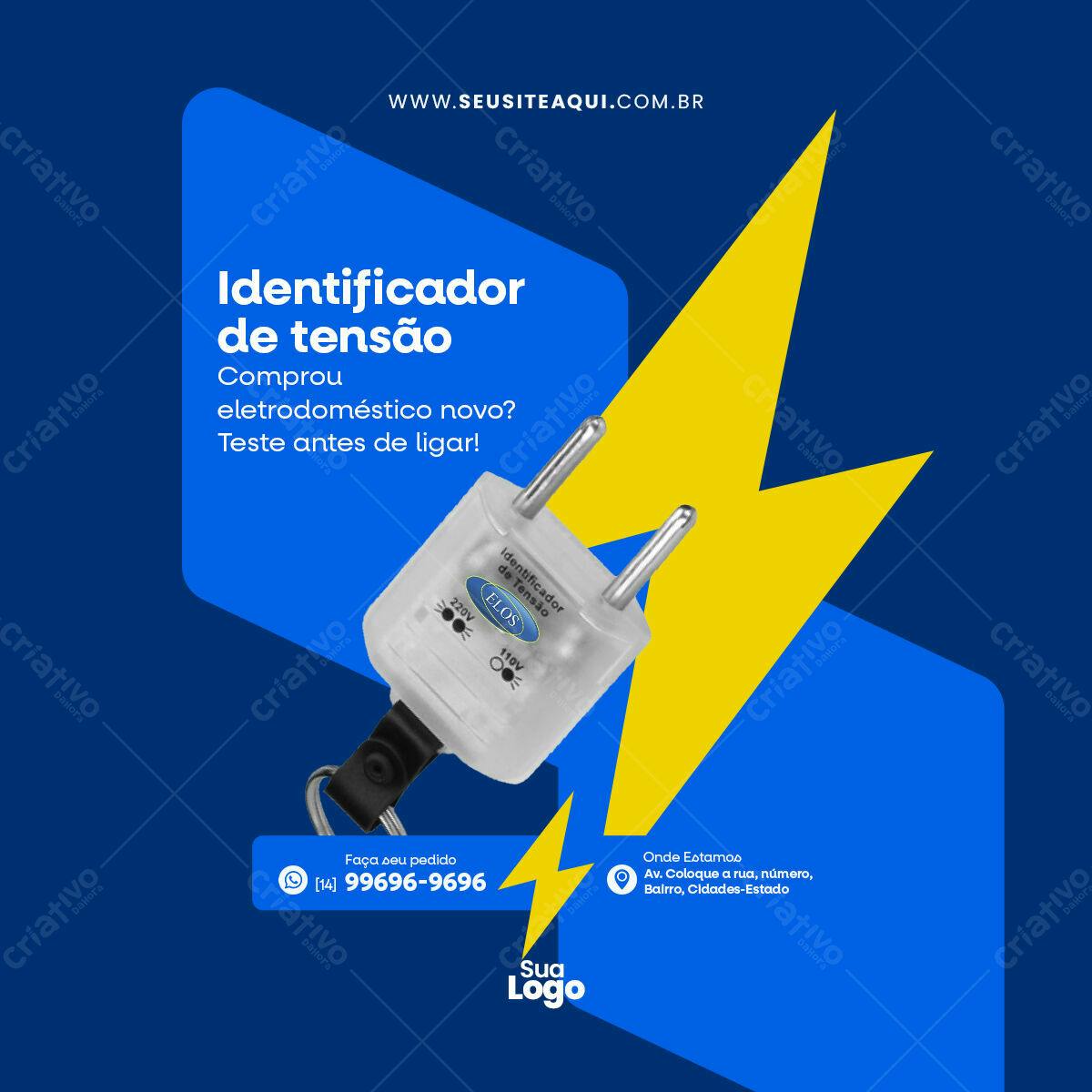Postagem Instagram Identificador de Tensão PSD Editável
