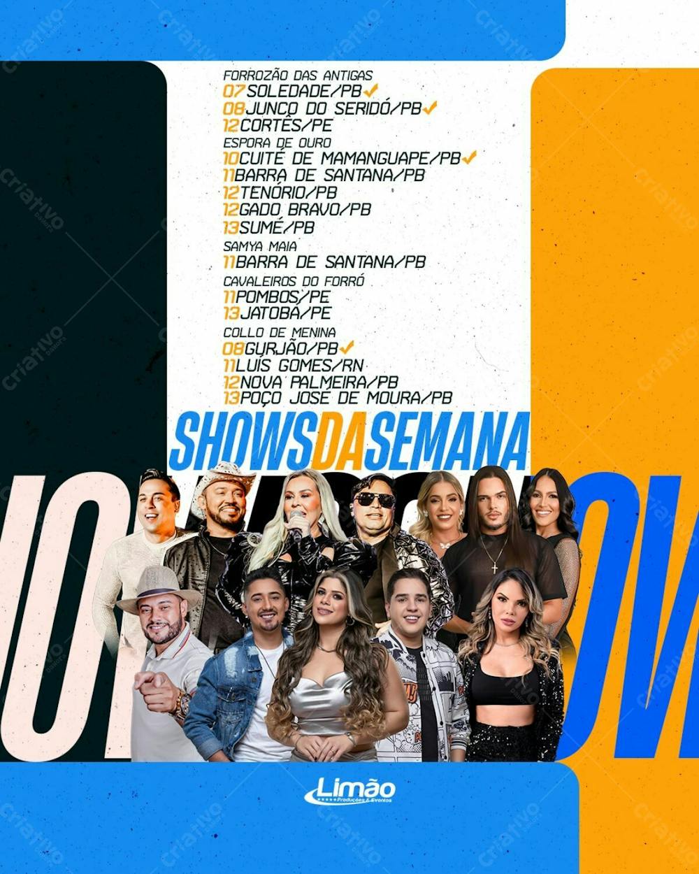 Shows da Semana Outubro - Artistas