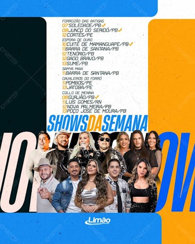 Shows da Semana Outubro - Artistas