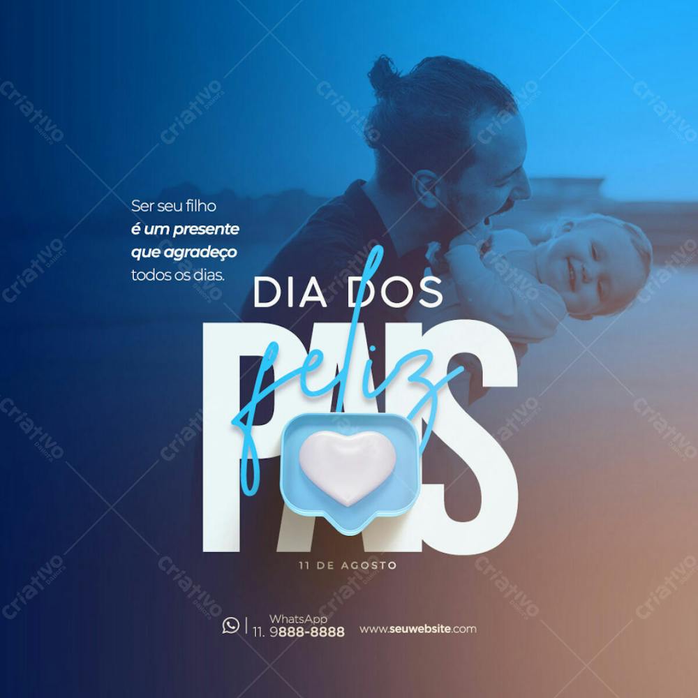Dia Dos Pais Social Media Com Selo 3D 2