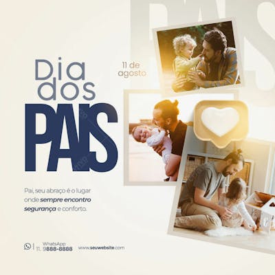 Dia Dos Pais Social Media Com Selo 3D 3