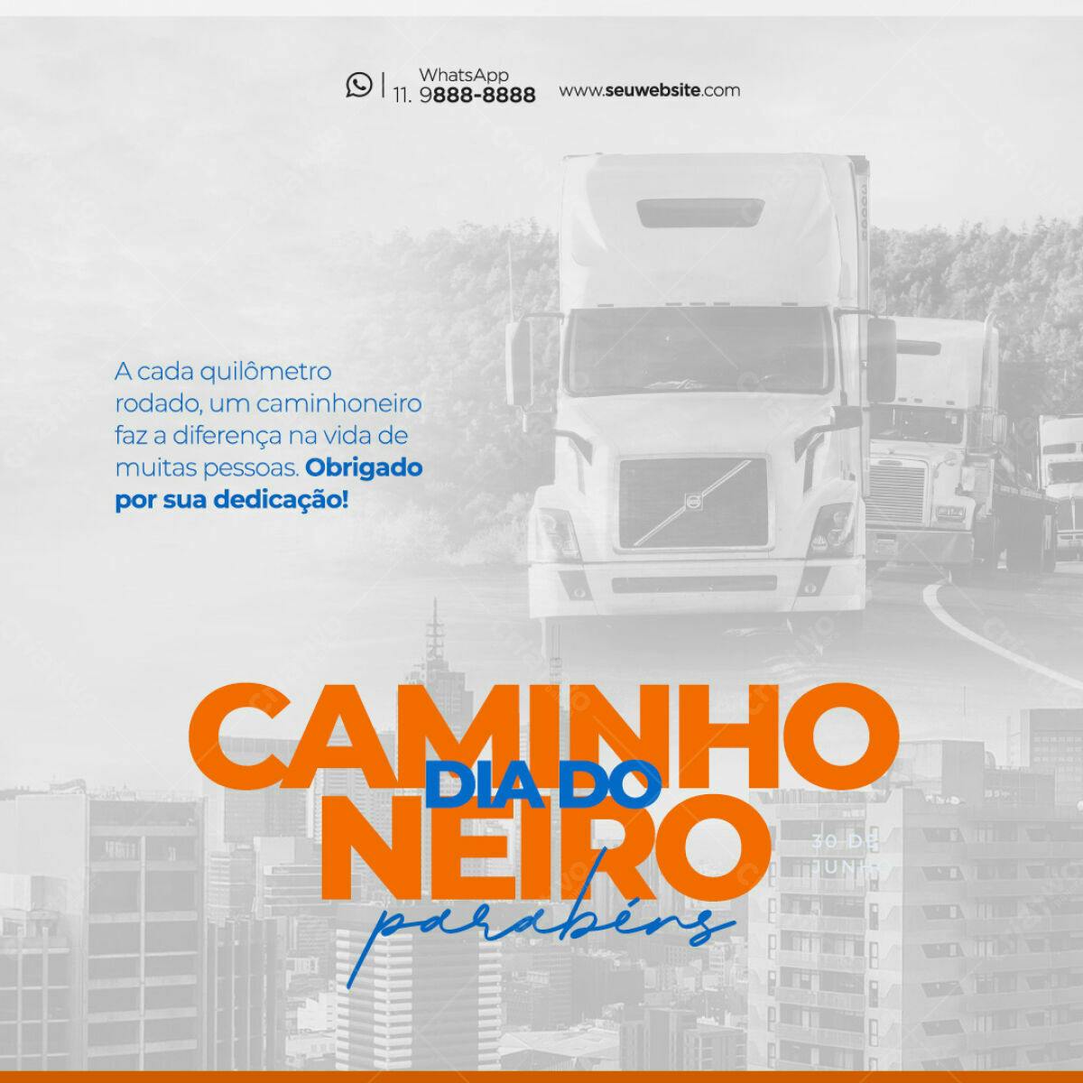 Postagem Dia do Caminhoneiro PSD Editável