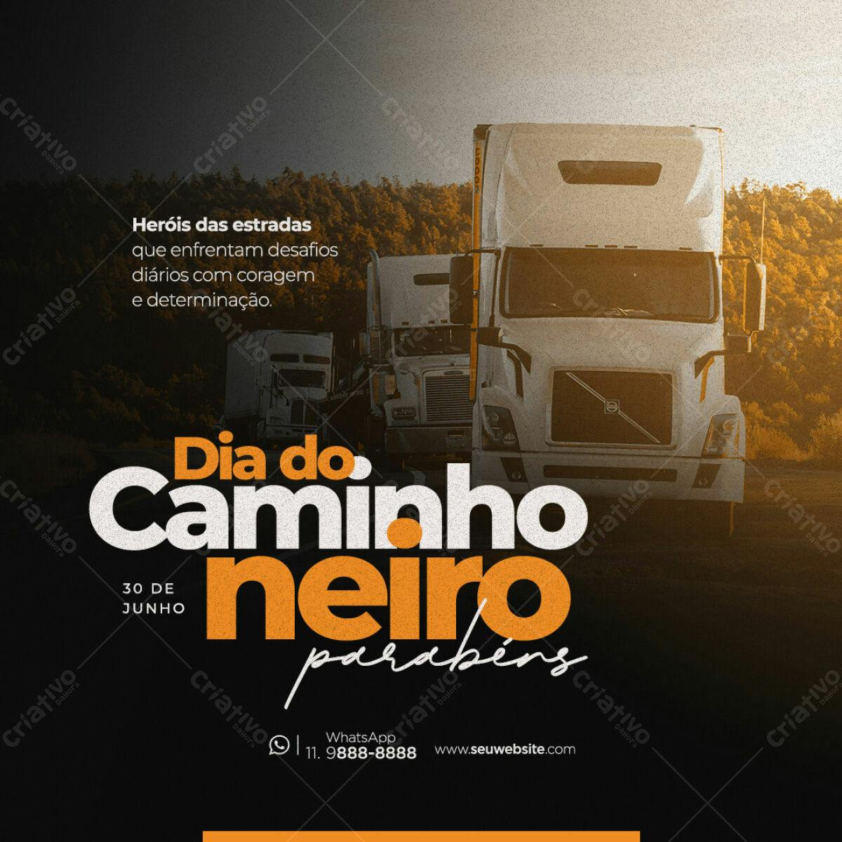 Flyer Dia do Caminhoneiro PSD Editável