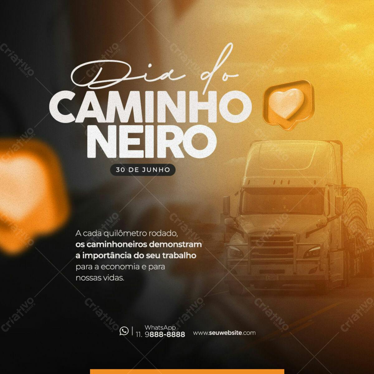 Postagem Dia do Caminhoneiro PSD Editável