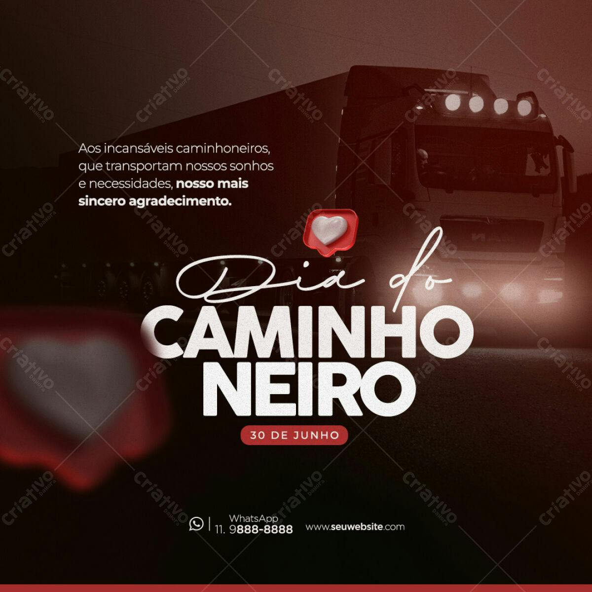 Postagem Dia do Caminhoneiro PSD Editável