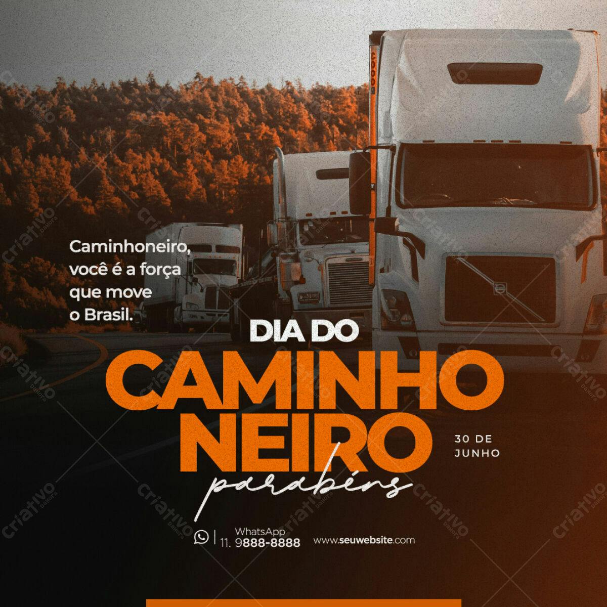 Postagem Dia do Caminhoneiro PSD Editável