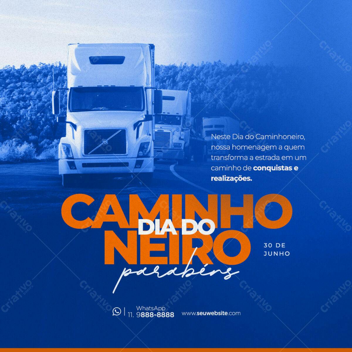 Flyer Dia do Caminhoneiro PSD Editável