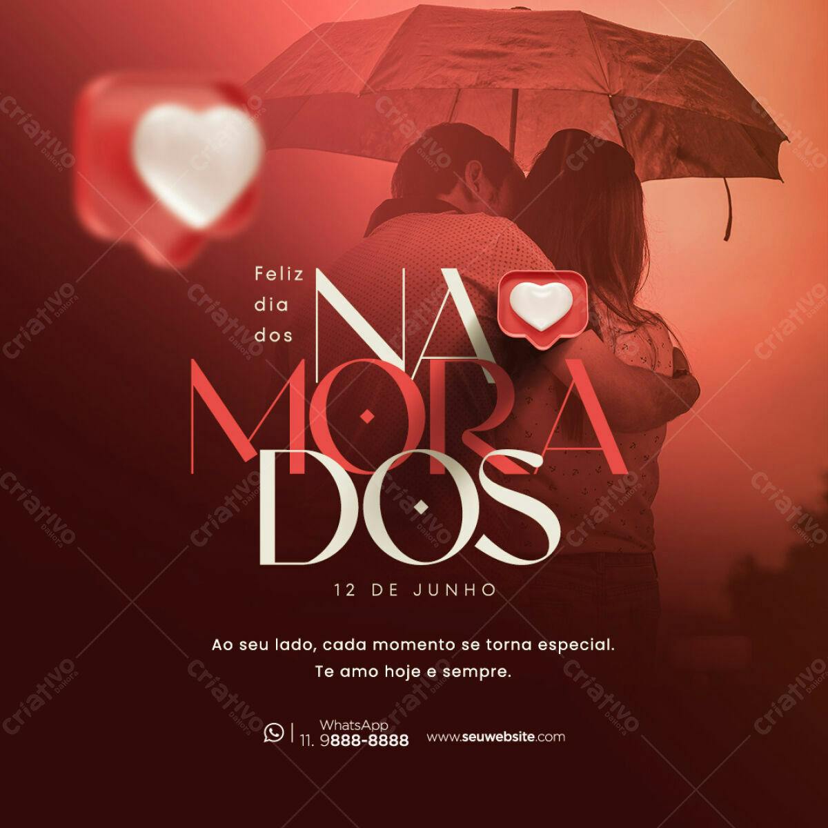 Post para o Dia dos Namorados PSD Editável