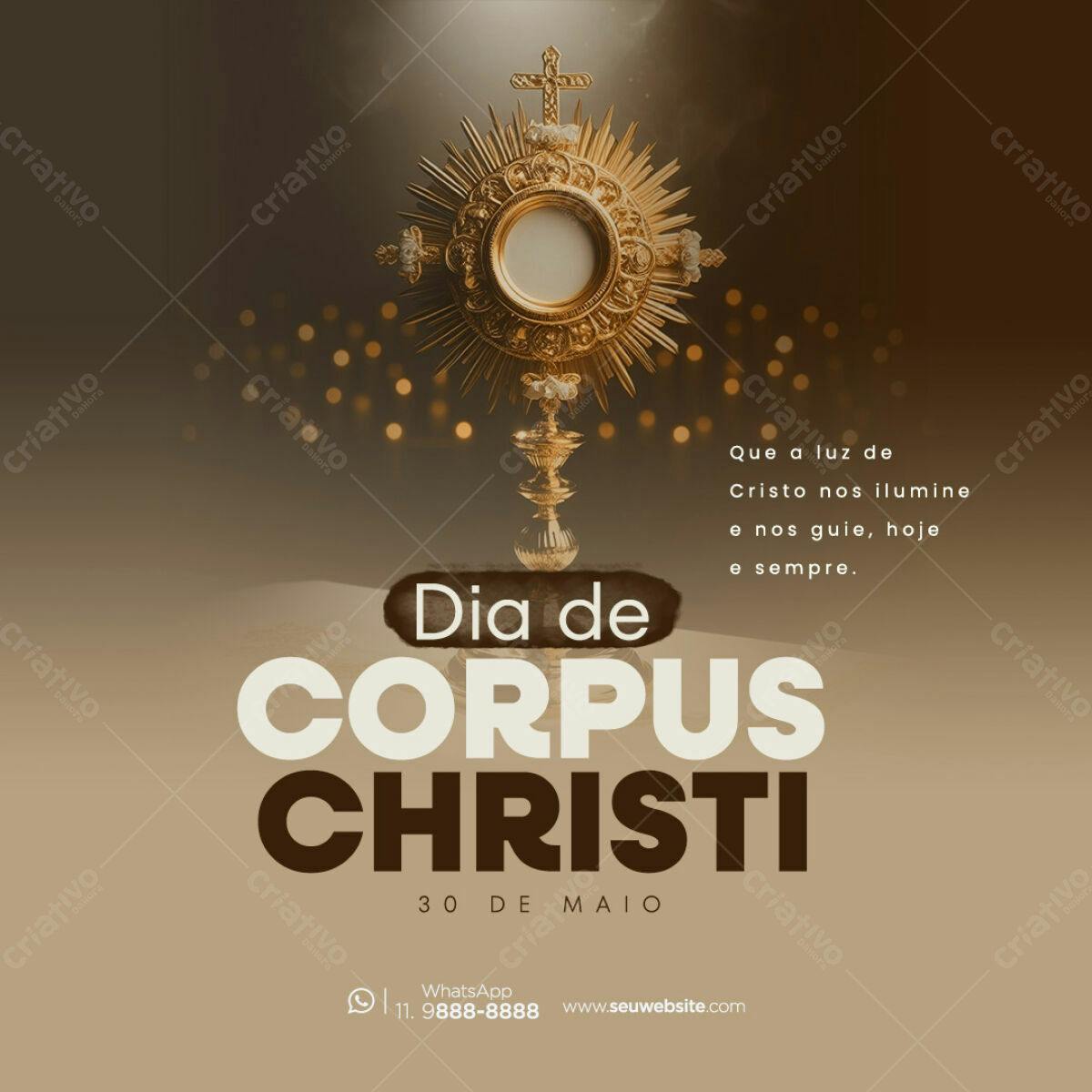 Flyer para Dia de Corpus Christi PSD Editável