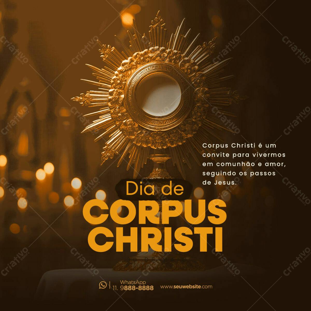 Convite Dia de Corpus Christi PSD Editável