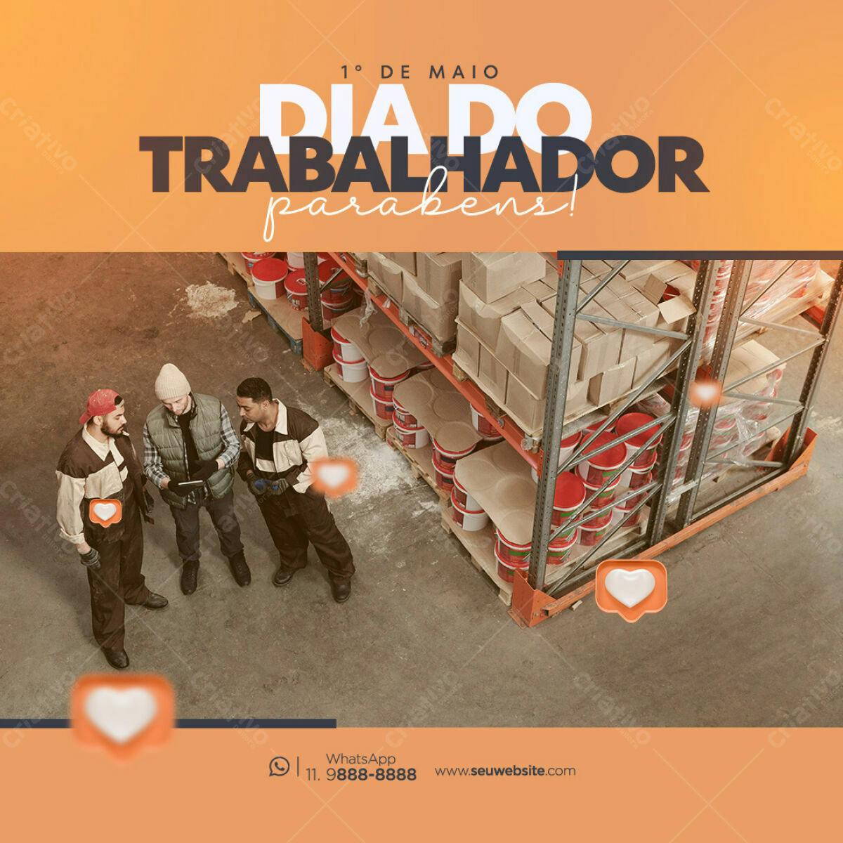 Postagem Dia do Trabalhador PSD Editável
