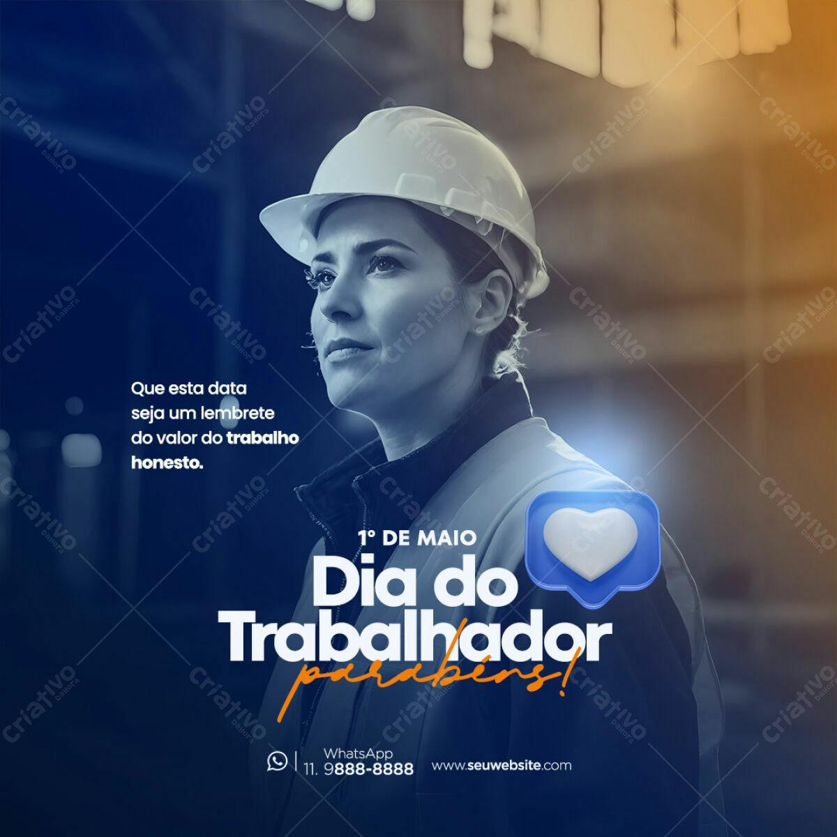 Postagem Dia do Trabalhador PSD Editável