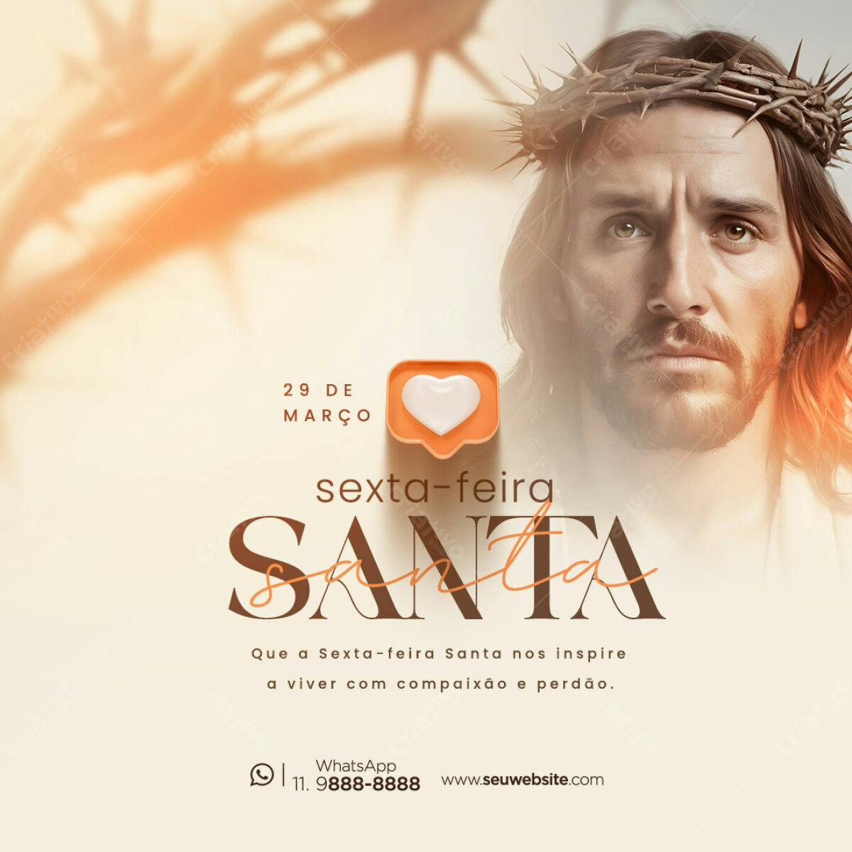 Flyer para Sexta-Feira Santa PSD Editável