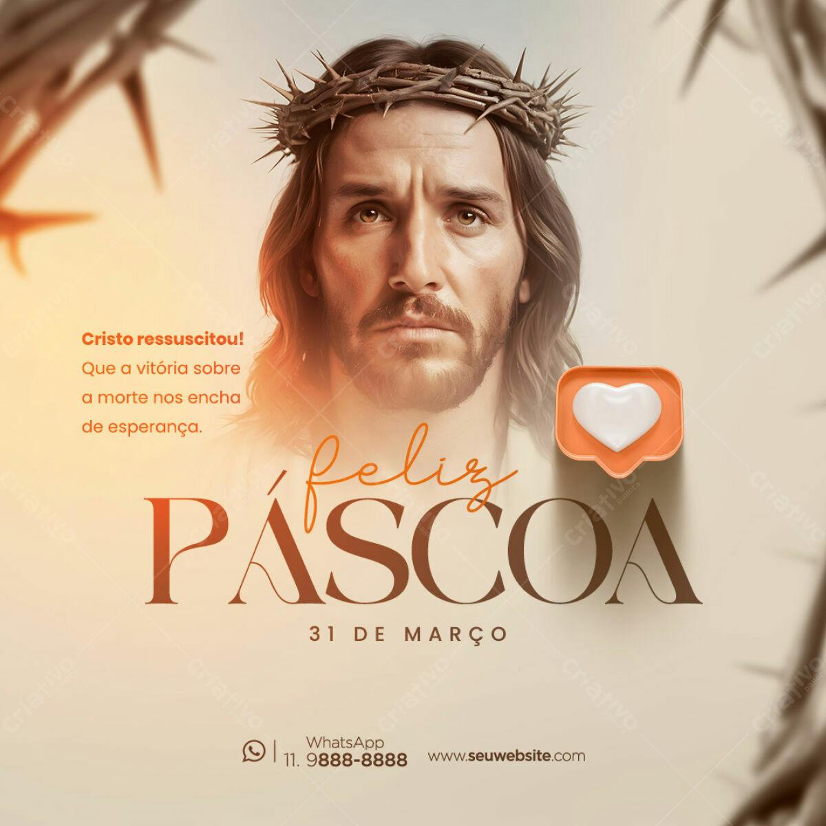 Flyer Páscoa Cristã PSD Editável