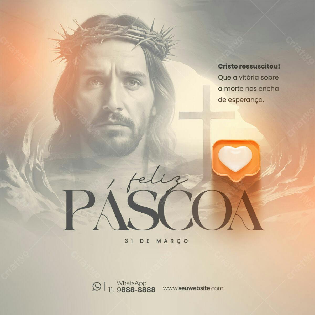 Flyer Feliz Páscoa PSD Editável