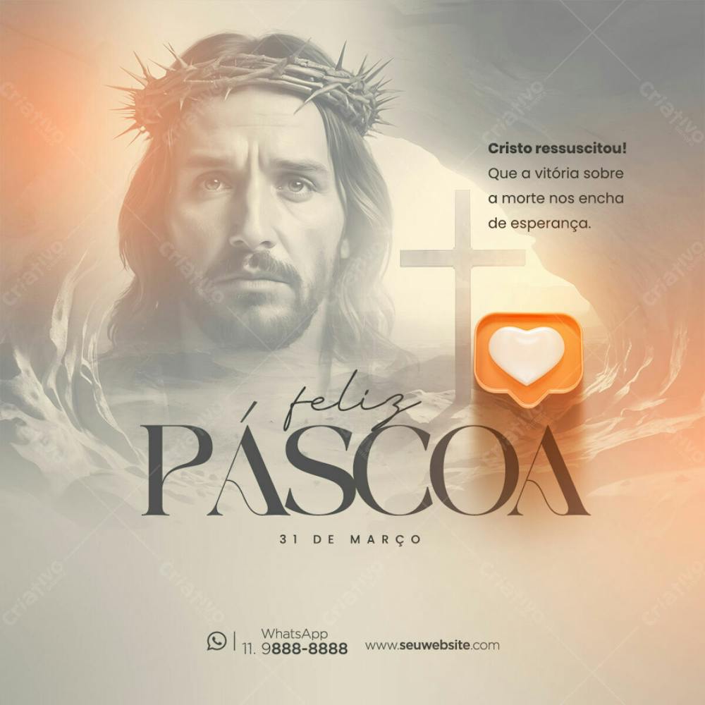 Feliz Páscoa 3 Morte Ressureição Cristo Jesus