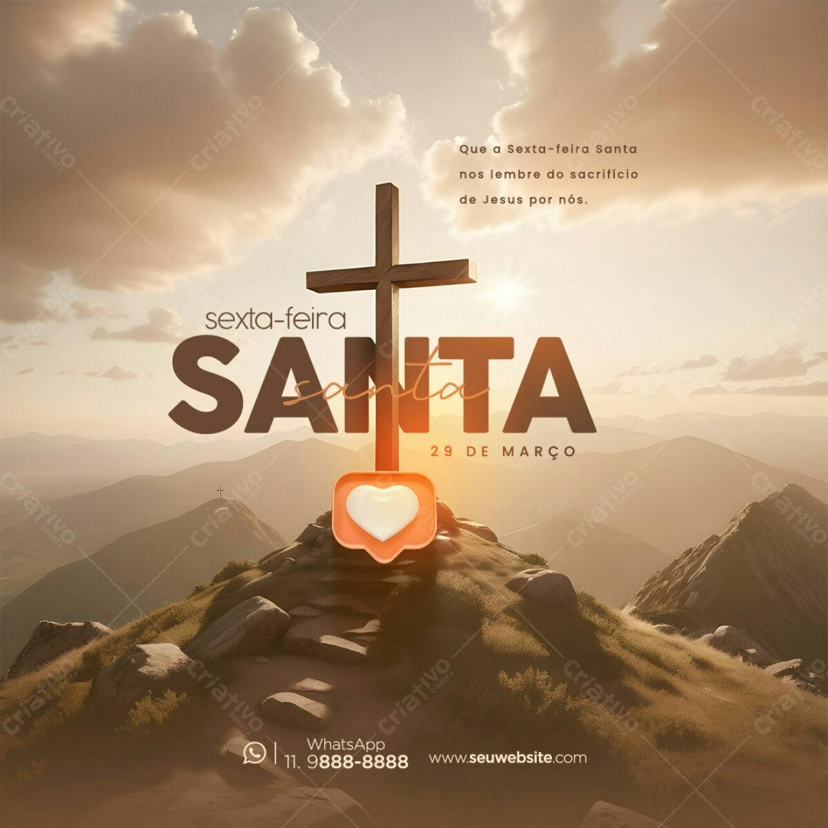 Post para Sexta-feira Santa PSD Editável