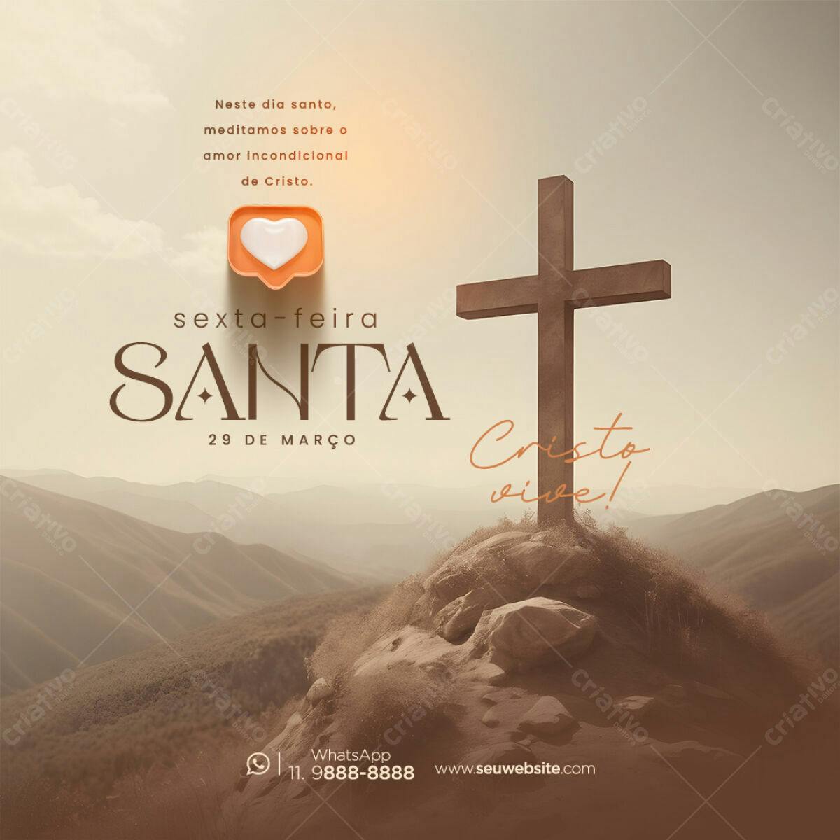 Flyer para Sexta-Feira Santa PSD Editável